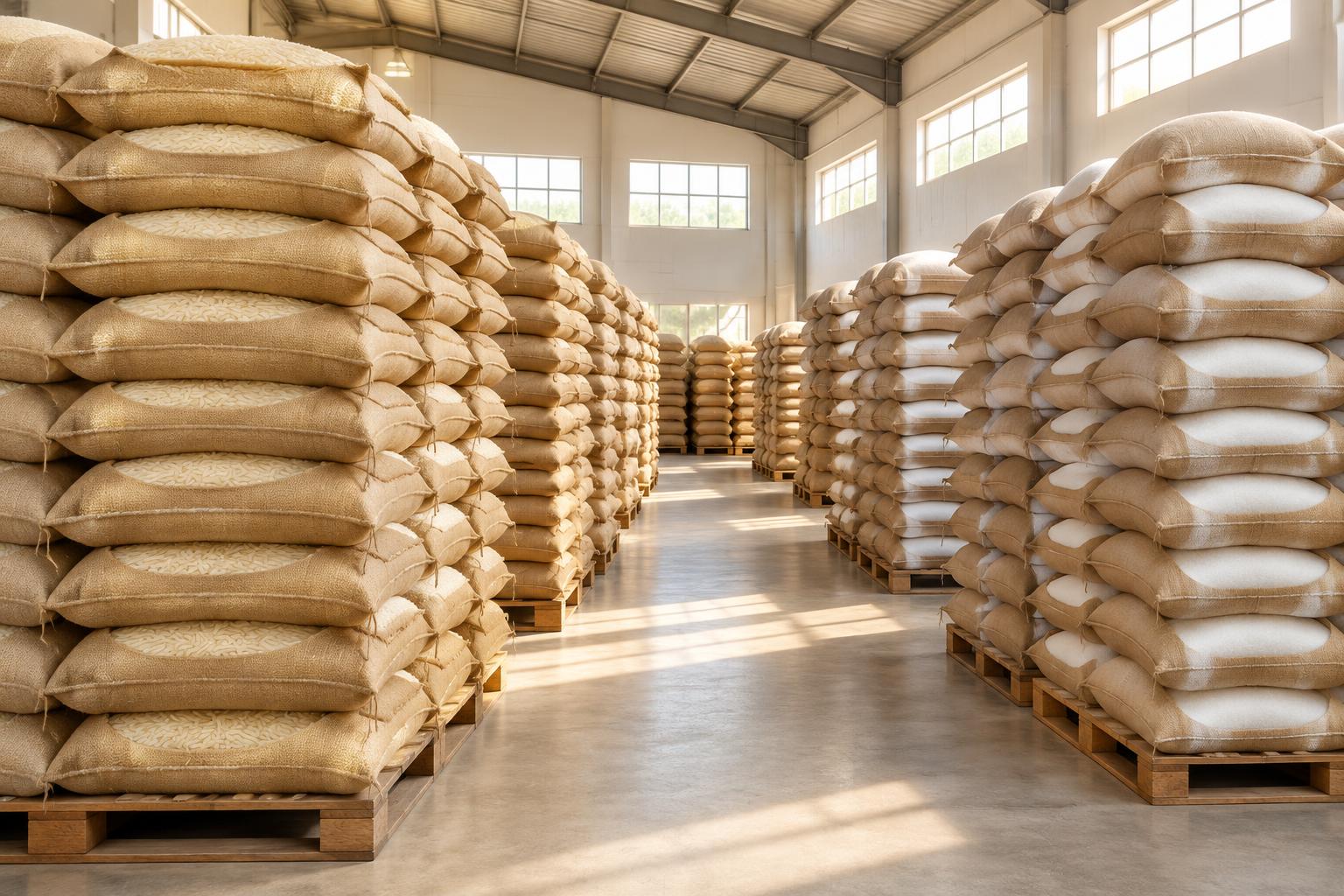 Bulk agricultural commodity in storage